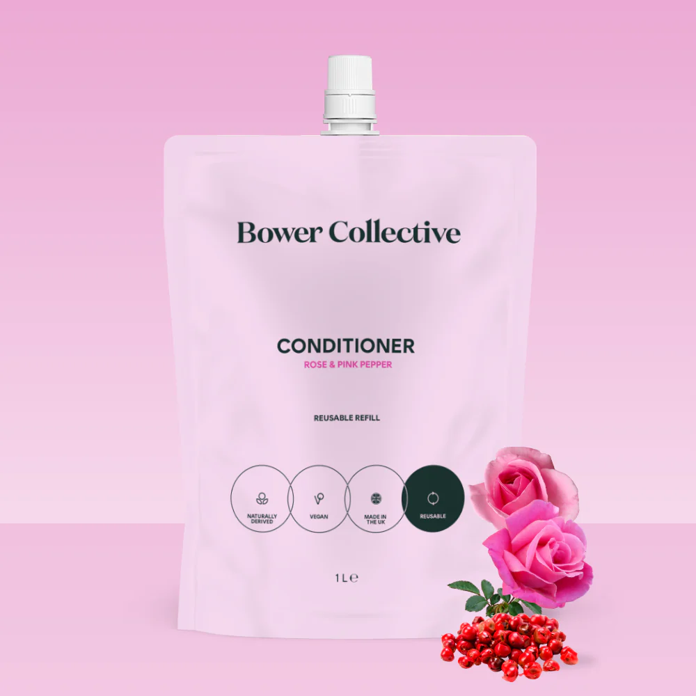 Bower Conditioner Refill - Rose & Pink Pepper 1L - Image 4