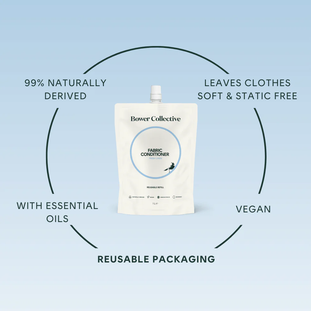 Bower Fabric Conditioner Refill – Fresh Linen 1L - Image 3