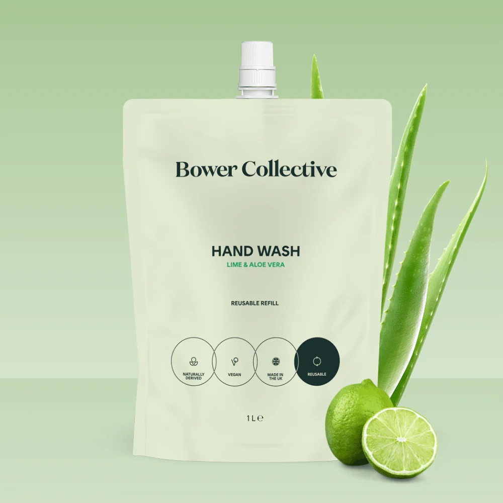 Bower Natural Hand Wash Refill - Lime & Aloe Vera 1L - Image 4