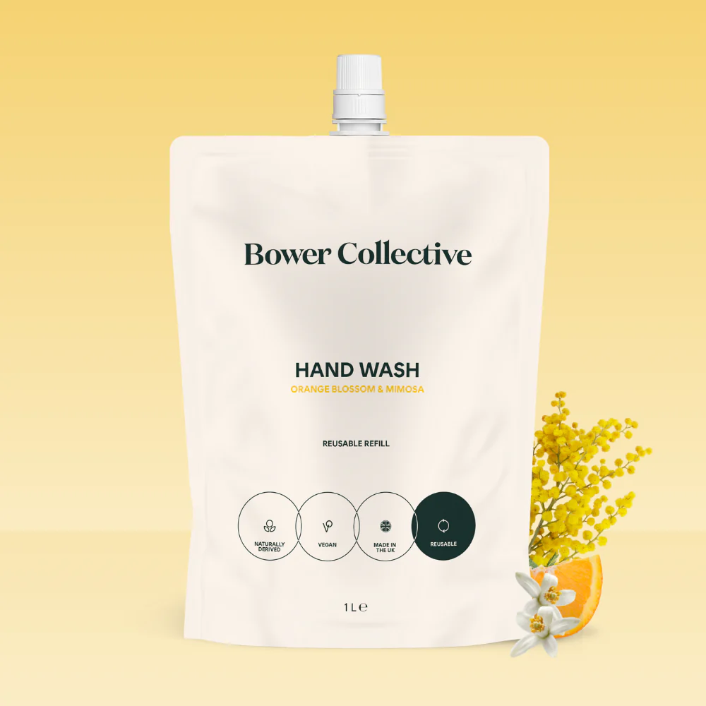 Bower Natural Hand Wash Refill - Orange Blossom & Mimosa 1L - Image 4