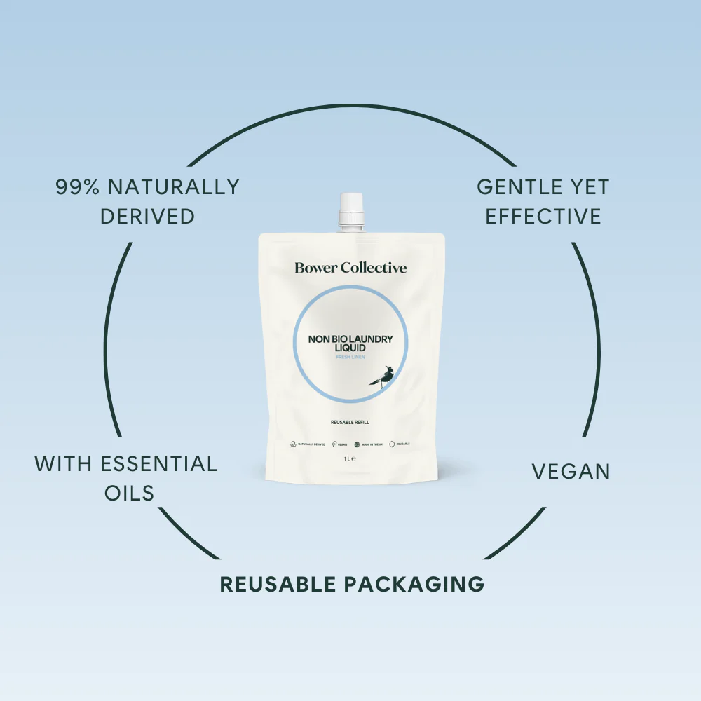 Bower Non-Bio Laundry Liquid Refill – Fresh Linen 1L - Image 3