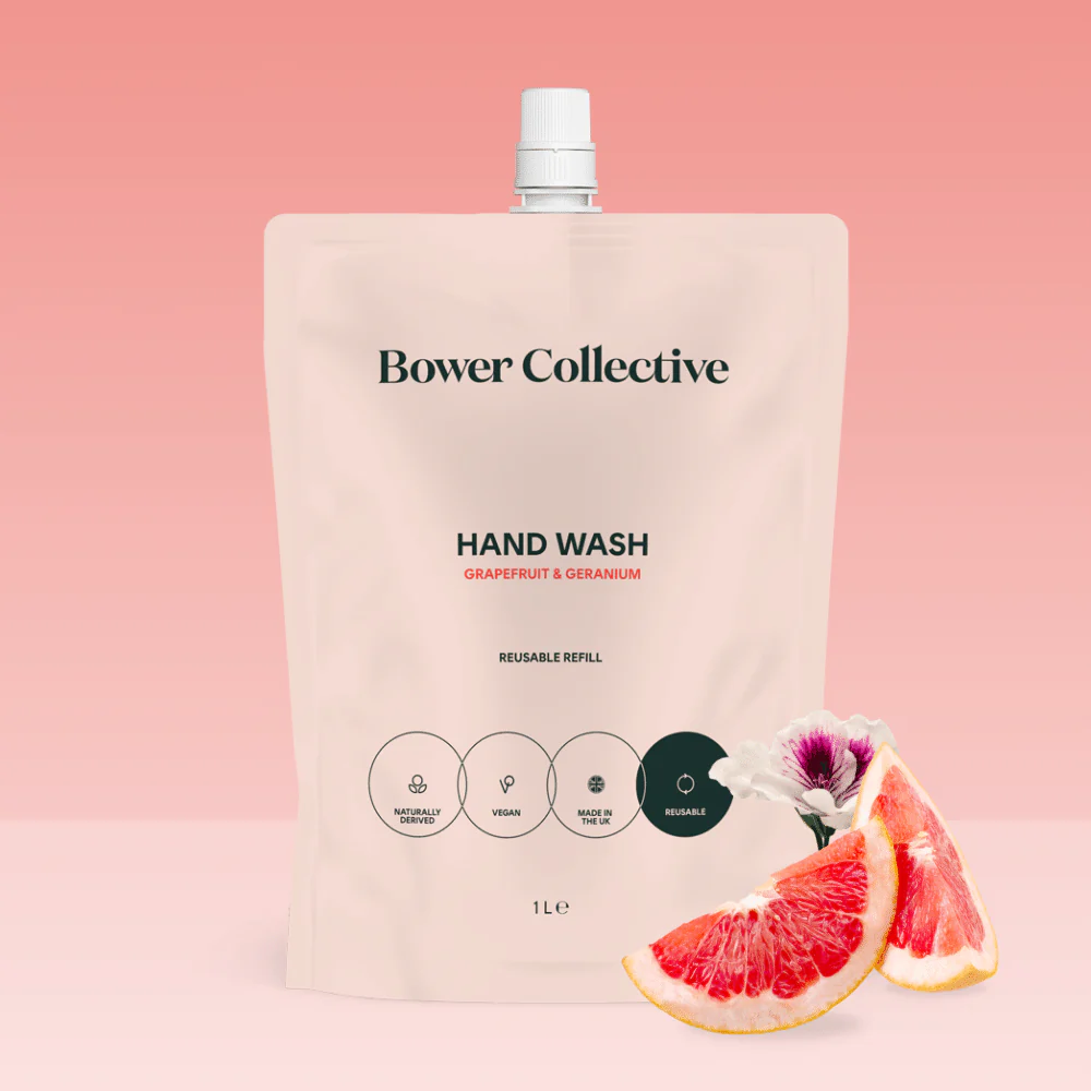 Bower Natural Hand Wash Refill - Geranium & Grapefruit 1L - Image 4
