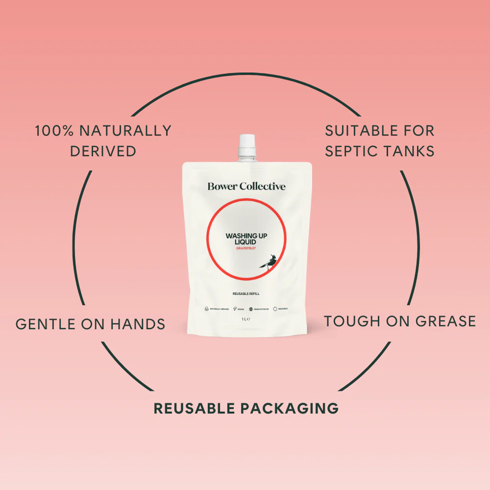Bower Washing Up Liquid Refill - Grapefruit 1L - Image 3